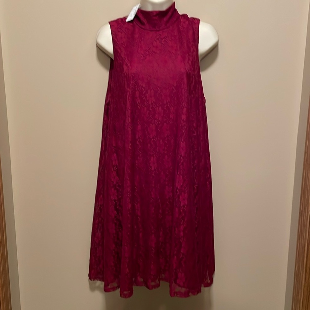 Burgundy lace dress